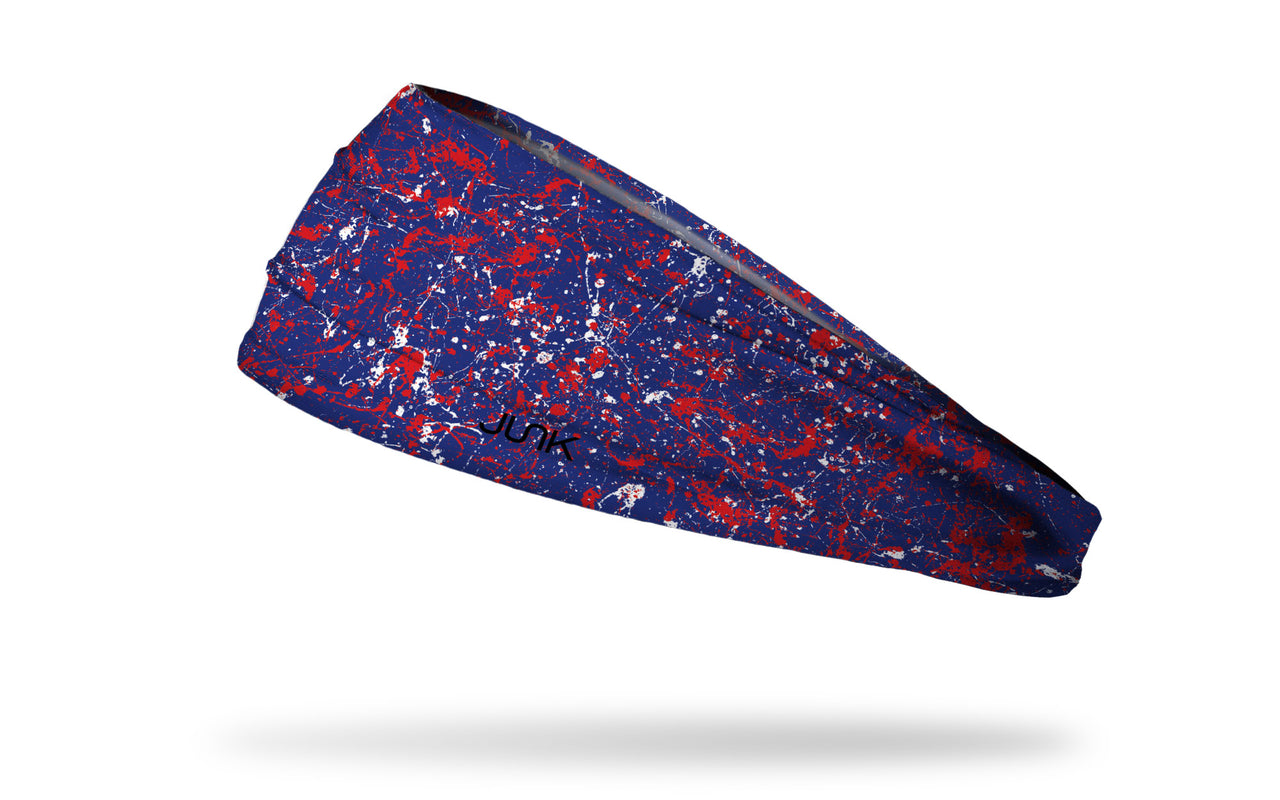 Royal Blue Red Splatter Big Bang Lite Headband - View 1