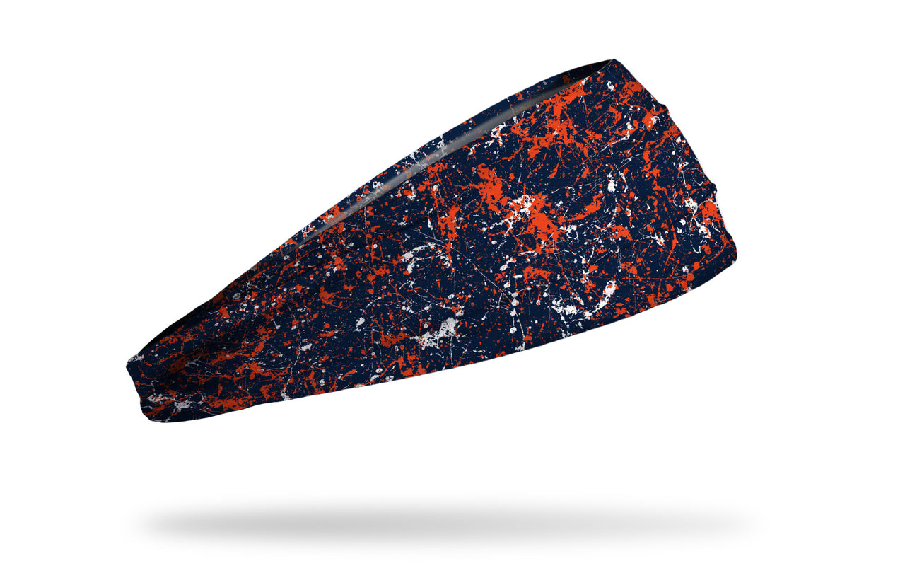 Navy Orange White Splatter Headband - View 2