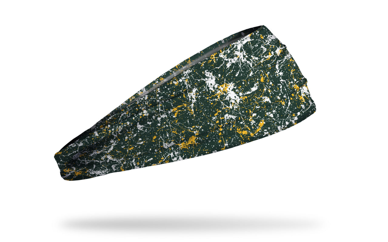 Dark Green White Splatter Headband - View 2