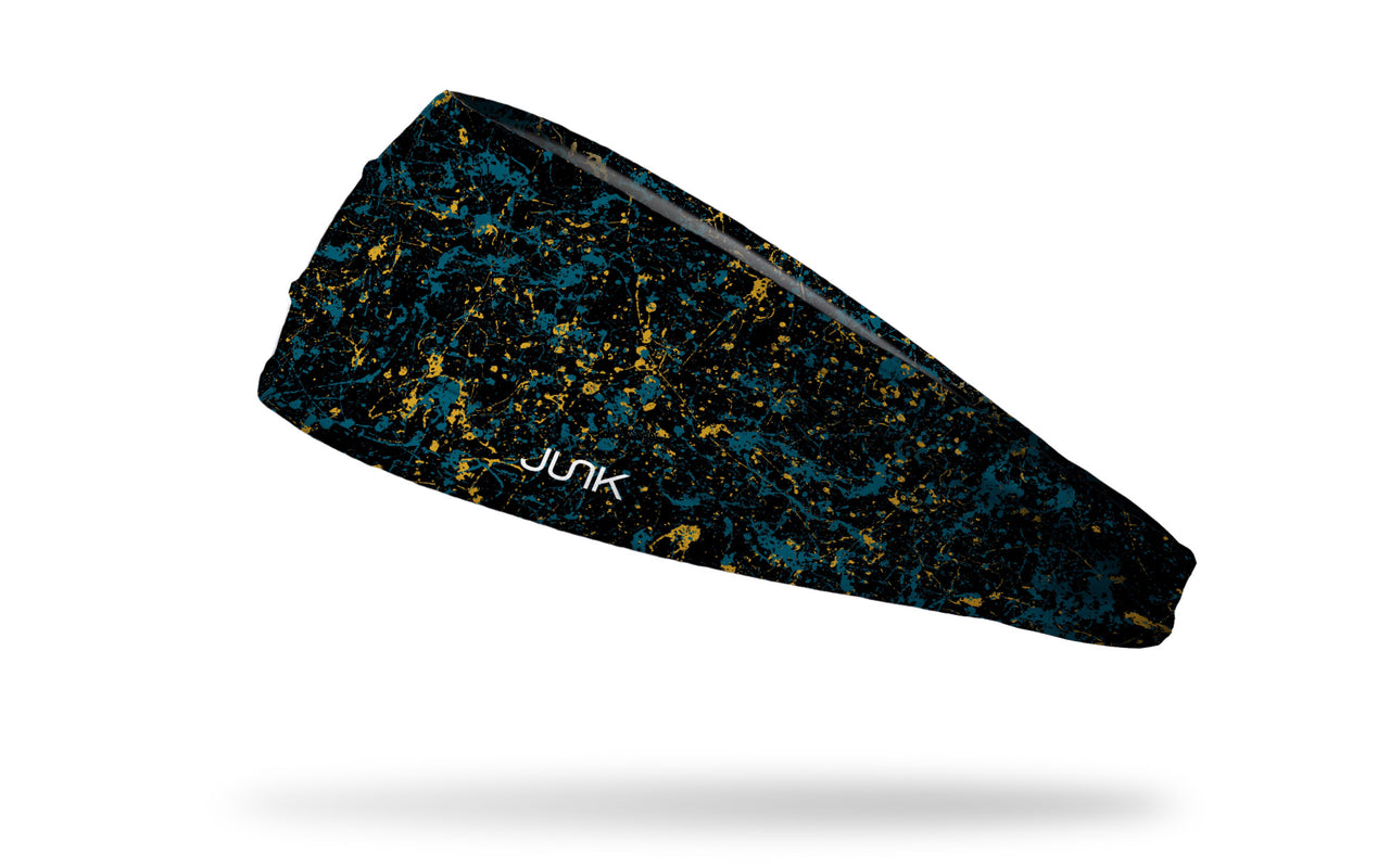 Teal Black Gold Splatter Headband - View 1