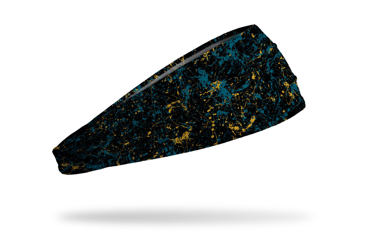 Teal Black Gold Splatter Headband - View 2