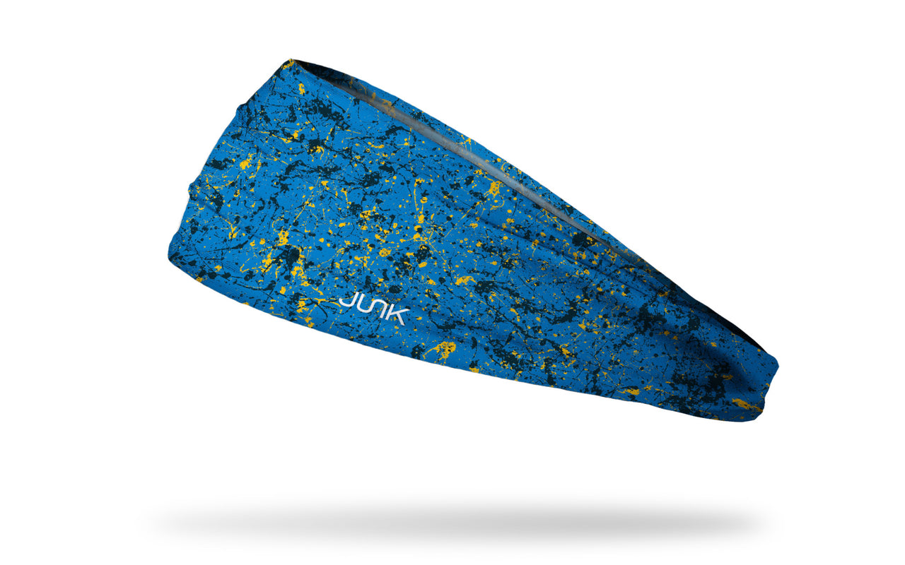 Powder Blue Gold White Splatter Headband - View 1