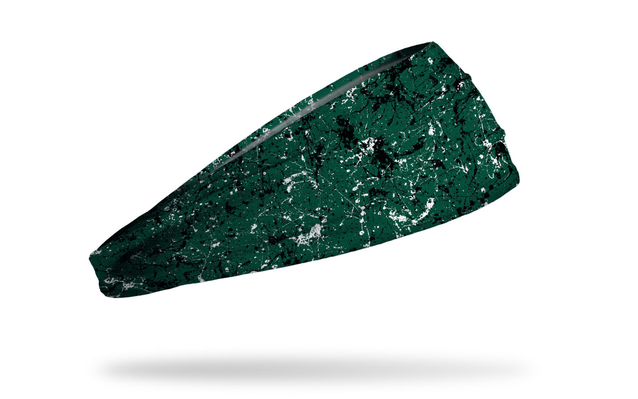 Green Black White Splatter Headband - View 2