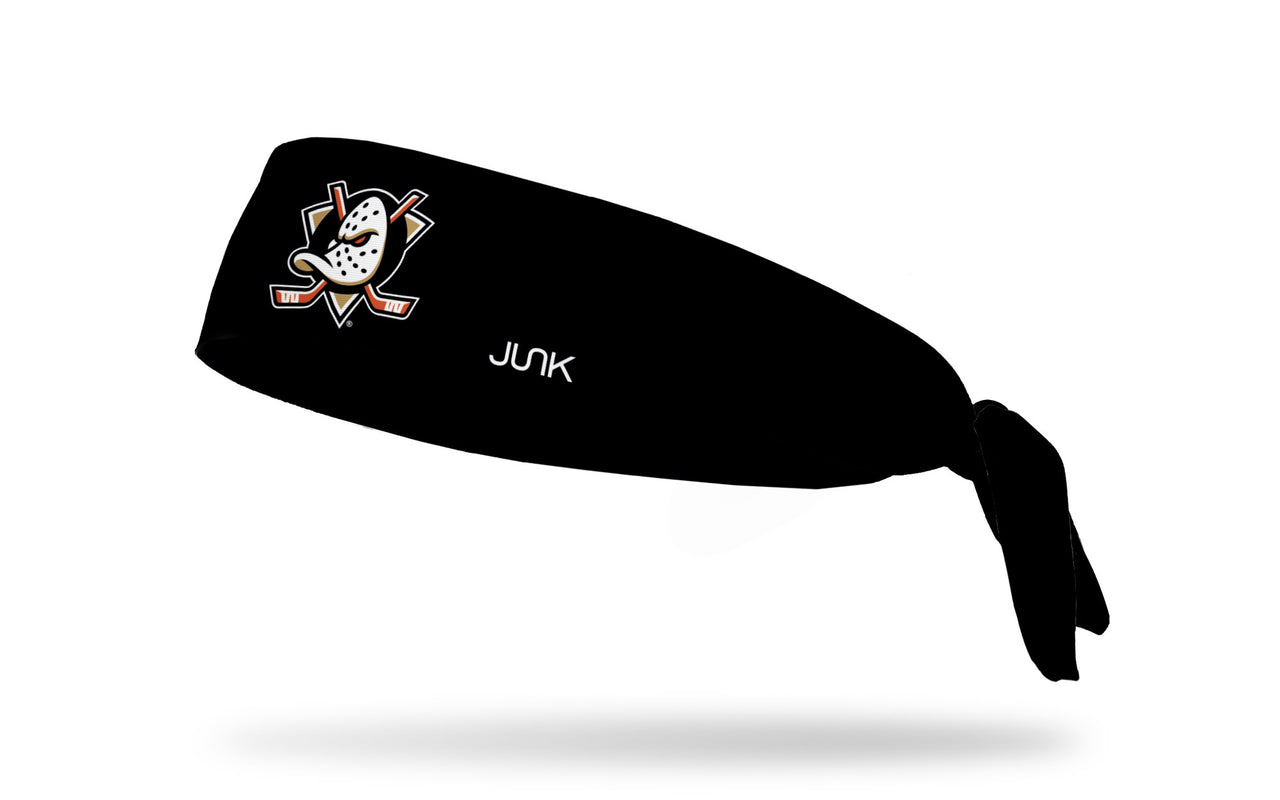 Anaheim Ducks: Logo Black Flex Tie Headband - View 1