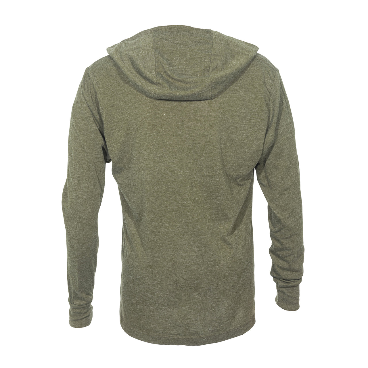 JUNK Tri-Blend Military Green Hooded Tee - View 2