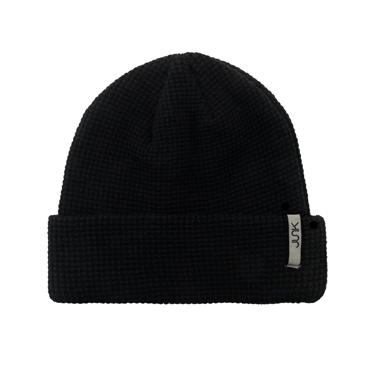 Black Waffle Knit Beanie - View 2